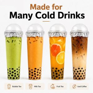 23.4cm <b>Extra</b> Long Disposable PP Plastic Round Milk Tea & Coffee Cup 34oz <b>Large</b> Thickened Birthday Party Use with Custom Logo - Product Image 3