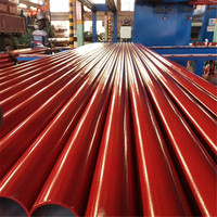 Tuyaux en acier sans soudure ou soudés à l'électrostatique conformes à la norme ASTM A795, couleur rouge RAL 3000, système de protection incendie