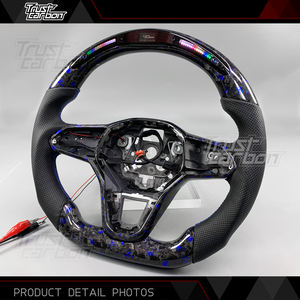 Volant personnalisé en fibre de carbone forgée bleue avec LED pour Volkswagen Golf MK8 Passat 2020-2025 GTI GTD GLI ID4 Tera T-ROC - Product Image 4