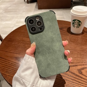 Funda de Teléfono de Piel de Cordero de Lujo con TPU para iPhone 16 Plus, 15 Pro Max, 14, 13, 12, 11, X, XR, 7, 8 Plus, Color Sólido Retro, Cubierta Suave - Product Image 3