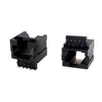 Connecteurs modulaires Coorle 52 à entrée par le bas, PCB 8 broches, pas de 1,27 mm, prise RJ45 8P8C femelle, bronze phosphoreux, 7 ports, 100 pièces/boîte