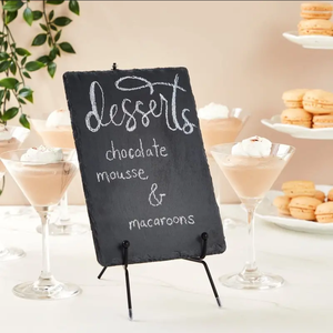 Ensemble de <span class=keywords><strong>6</strong></span> planches à fromage en <span class=keywords><strong>ardoise</strong></span> planches de charcuterie noires plateau d'assiette en pierre naturelle plateau de service à fromage napperon de restaurant - Product Image 6