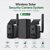 Sistem Kamera Keamanan Tenaga Surya Ubox 1-ke-2 4MP Penglihatan Malam Berwarna Penuh Dual-Band 5G WiFi Set Kamera Nirkabel Tenaga Surya