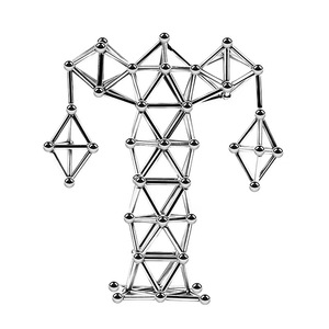 Bộ đồ chơi xếp hình nam châm 36 que nam châm và 27 viên bi kim loại, que nam châm Neodymium - Product Image 3