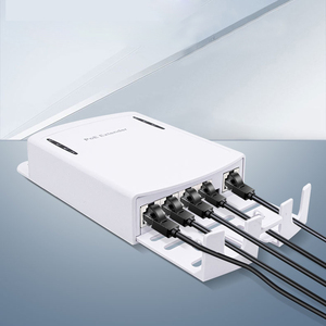 Wall Mounted 5 Ports Outdoor IP66 Waterproof IEEE802.3af/at POE Extender 1000Mbps Plug&Play for NVR <b>IP</b> <b>Camera</b> CCTV <b>System</b> - Product Image 4