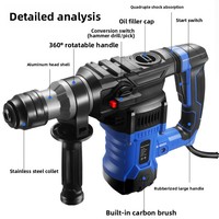 Marteau perforateur rotatif électrique industriel 2400W, haute performance, avec embout SDS Plus, embrayage anti-vibration, multifonctionnel, 6J
