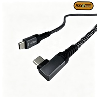 Premium de Fábrica 90 °   Cable USB 3.2 Gen2 Tipo-C en Forma de L de 10 Gbps, Carga Rápida de 5 A, Carcasa de Aluminio con Trenzado de Nailon, Cable de Salida de Video 4K