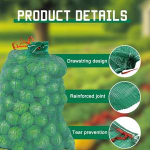 Sacs réutilisables en maille LDPE Huamaohengchun durables de 44 lb, 50 pièces, 15,7x23,6 pouces, avec cordon de serrage pour le stockage des pommes de terre, des agrumes et des écrevisses - Product Image 5