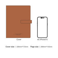 Agenda personnel 2027 A5 en cuir PU, carnet à feuilles mobiles détachable, planificateur, couverture rigide personnalisée avec boucle pour stylo
