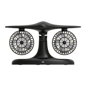 サイレントデュアル冷却デスクトップファン飛行機型USB充電式4風速オフィス & 研究用屋外家庭用 - Product Image 6