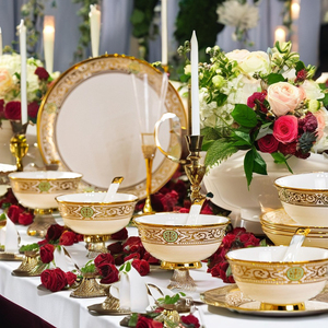 ชุดอาหารเซรามิกสไตล์ยุโรปคุณภาพสูงจากเมืองจิงเต๋อเจิ้น ลวดลายนูน สำหรับใช้ในบ้าน ชามข้าวและจานทำจากกระดูกจีน - Product Image 3