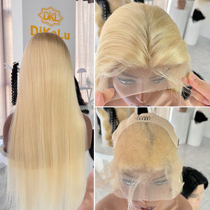 Peluca de Cabello Humano Virgen Remy con Reflejos Azul y Rosa para Mujer, con Frente de Encaje Transparente, 30 Pulgadas, Ondulado, Corto - Product Image 4