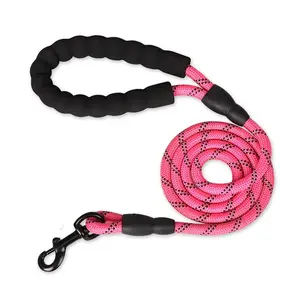 Corda de nylon para cães, faixa personalizada de 1.5m/2.0m/3.0m, corda reflexiva para treinamento de mosquetão, ideal para animais de estimação, ideal para serviço pesado