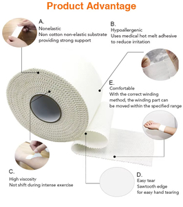 Bande adhésive pour doigts de sport athlétique, BJJ, en coton, blanche et noire, imperméable, élastique, facile à déchirer, protection contre les chocs, logo personnalisé imprimé - Product Image 4