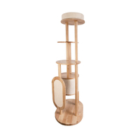 Arbre à chat de luxe en bois massif, grand lit d'escalade pour chat, design moderne et minimaliste, écologique, capacité de charge supérieure, six niveaux, personnalisable