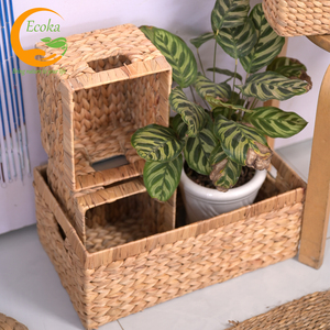 Cesta de Mimbre Plegable Multifuncional Ecológica, Caja Vintage Hecha a Mano, Cestas de Jacinto de Agua de Vietnam para Ropa, Ecoka - Product Image 4
