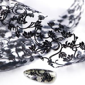 10 Rouleaux de Films de Transfert pour Ongles en Dentelle Blanche et Noire, Motifs Ciel Étoilé et Fleurs, Décorations DIY pour <span class=keywords><strong>Manucure</strong></span> Acrylique - Product Image 3