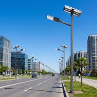 Lampe solaire de rue à LED 60W à haute luminosité en silicium monocristallin, étanche IP66, en alliage d'aluminium, avec télécommande