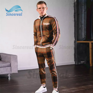 Ropa Deportiva Personalizada Para <span class=keywords><strong>Hombre</strong></span>, Chándal de <span class=keywords><strong>Gimnasio</strong></span> para <span class=keywords><strong>Hombre</strong></span>, Conjunto Informal de Dos Piezas a Cuadros, <span class=keywords><strong>Moda</strong></span> de Primavera y Otoño - Product Image 4