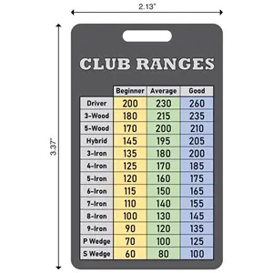 골프 클럽 범위 차트 카드 충격 스티커 골프 클럽 범위 차트 카드 골퍼 빠른 참조 거리 카드 골프 클럽 범위