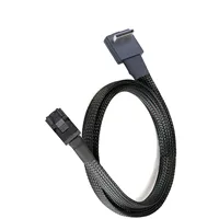 Ocular PCIE SFF-8611 4i 42 Pin 90 derajat ke HD MINI SAS SFF-8643 kabel Data aktif untuk komputer SSD