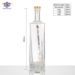 <strong>Best</strong> Selling 700ml 750ml Hot Stamped Liquor Spirits Bottle New Products with Cork Sealing and square Glass <strong>Whiskey</strong> <strong>Decanter</strong> - Product Image 2