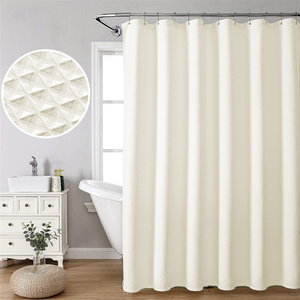 <span class=keywords><strong>Rideau</strong></span> de salle de bain de luxe prêt à l'emploi <span class=keywords><strong>rideau</strong></span> de douche en <span class=keywords><strong>tissu</strong></span> imperméable gaufré lourd pour salle de bain et baignoires hôtel spa - Product Image 2