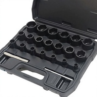 Kit d'extraction de boulons et d'écrous métriques 22 pièces 8-27 mm, outil de démontage de goujons à impact, kit de démontage de verrous de roue avec entraînement 1/2" et 3/8"
