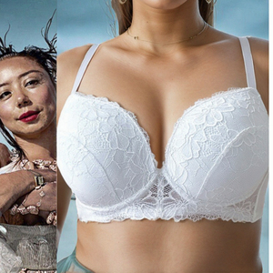 Conjunto de lencería sexy sin tirantes de encaje para mujer, sin aros, cómodo, transpirable, bragas de alta calidad, tanga lisa teñida. - Product Image 2