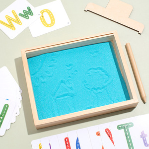 Giocattoli Sensoriali Montessori, <span class=keywords><strong>Tavolo</strong></span> da Sabbia in Legno per Bambini, Cassetta della Sabbia per Pratica di Scrittura e <span class=keywords><strong>Disegno</strong></span> - Product Image 6