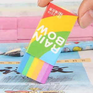 Gommes à effacer arc-en-ciel en TPR/PVC de qualité supérieure, personnalisées en gros pour enfants - Product Image 1