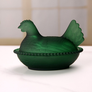 Small Crystal Glass Chicken-Shaped Lid <strong>Storage</strong> <strong>Jar</strong> with Cover <strong>for</strong> Candy and Sugar - Product Image 3