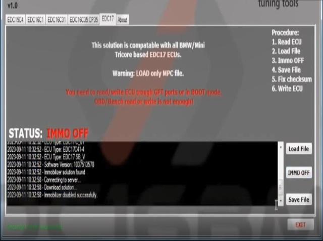 Immo off Tool for B----M----W EDC16 EDC17 EDC15 EDC16C31 EDC 15c4 for Removing of CAS EWS System for Diesel EURO3 Engines Ecus S