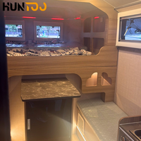 Huntoo Tente de camping amovible pour pick-up, type pop-up, à toit relevable et arrière court, pour camping et overland