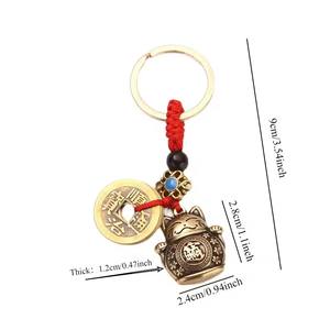 Llavero Metálico Estilo Chinatown con Monedas de los Cinco Emperadores, Amuleto de la Suerte Hecho a Mano, Atrae la Riqueza, Feng Shui - Product Image 6