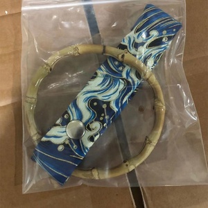 Anneau Tsurikawa JDM rond en bois, poignée universelle en nylon argenté pour intérieur de voiture, train, bus - Product Image 5