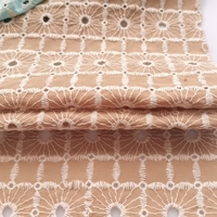 Nouveau design doux 100% coton 140gsm coton broderie tissu avec trous coloré broderie oeillet tissu pour robe et vêtement