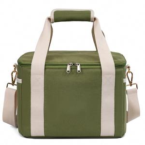 Bolsa Térmica Porta Alimentos, Ecológica, Impermeable, de Lona Verde, para Almacenamiento de Frutas, Portátil - Product Image 1