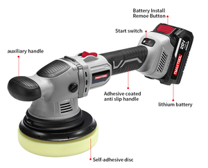 Polisseuse de voiture sans fil 20V 6 pouces avec batterie au lithium 4.0Ah pour le cirage, l'élimination des rayures et le detailing - Product Image 4