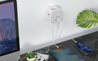 TOPEREK fransa duvar adaptörü ile 4 yangın geciktirici AC çıkışları 3 USB portları 16A 220-250V küp soket ev ofis otel kullanımı için