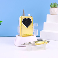 2025 Recharge Portable 35000 tr/min perceuse à ongles OEM forme de coeur sans noyau professionnel ongles Tech perceuse Salon nouvel an cadeau