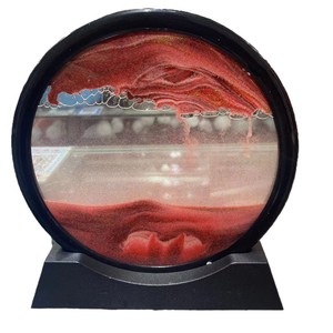 Sablier 3D avec peinture au sable vermillon - Ornement de bureau décompression avec sable volant et peinture au sable vermillon - Product Image 5