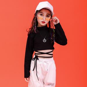 Ropa de Hip Hop para Niños, Sudadera Negra, Top Corto, Pantalones Casuales para Niña, Disfraz de Danza Jazz, Ropa de Baile de Salón - Product Image 5
