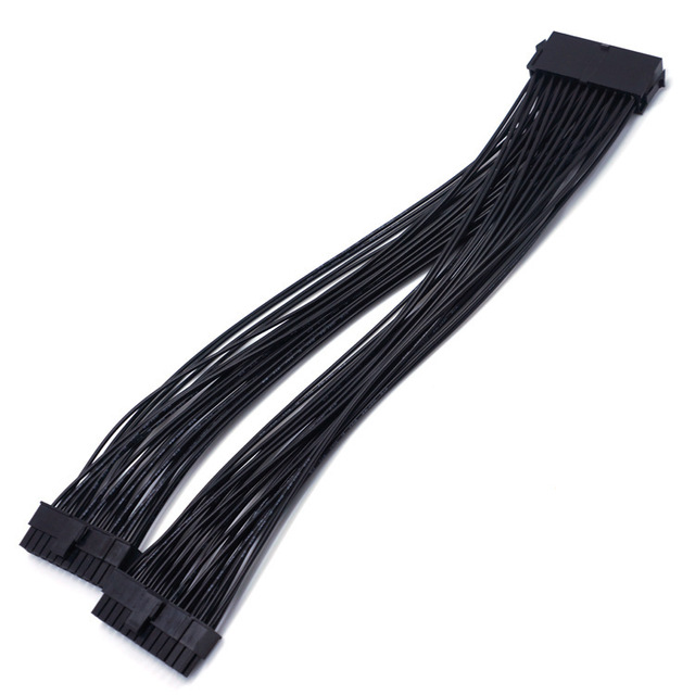 32cm 24pin to Dual 24pin(20+4pin) Power Extension Cable 24PIN ATX Power Motherboard Extension Cable