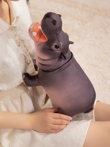 Giocattoli di Peluche Simulati Super Morbidi e Soffici di Ippopotamo e Rinoceronte Marroni, Imbottiti in Cotone PP, Personalizzabili Unisex OEM/ODM - Product Image 4