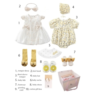 Baju Bayi vêtements en coton pour nouveau-né certifié Oeko-Tex pour nouveau-né pour bébé <span class=keywords><strong>de</strong></span> 0 à 3 mois coffret grenouillère pour filles - Product Image 6