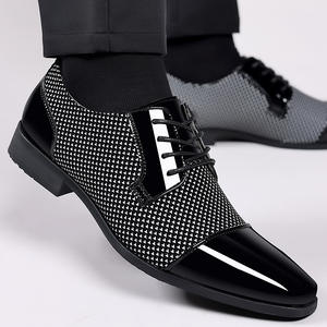 Zapatos de Vestir Clásicos de Moda para <span class=keywords><strong>Hombre</strong></span>, Zapatos Oxford de Cuero <span class=keywords><strong>Charol</strong></span> con Cordones, Zapatos Formales de Cuero Negro para Bodas y Fiestas - Product Image 1
