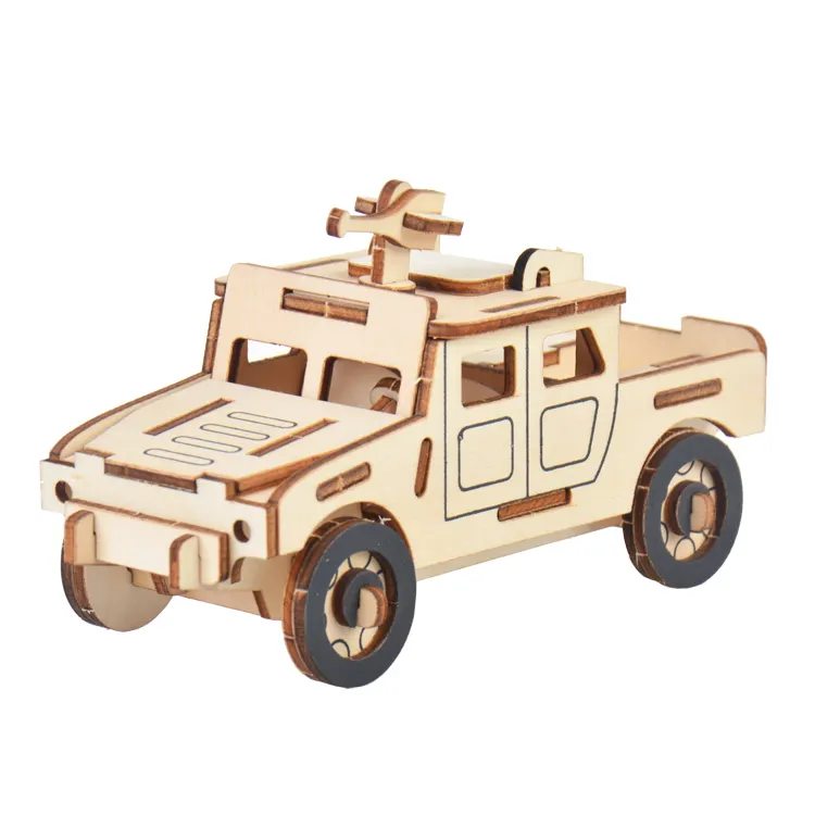 Wholesale children's cartoon board game style wooden puzzle 3d puzzle children car toy