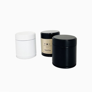 Wholesale Food Grade 40g Matcha Tea & <b>Chocolate</b> Tinplate Packaging <b>Tin</b> Can Small Round with Screw Lid - Product Image 4