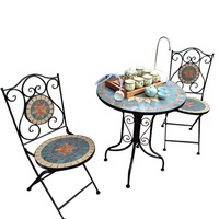 Mobilier de loisirs moderne européen en métal pour l'extérieur Table en fer Chaise Combinaison pour balcon, jardin, terrasse Commerce électronique transfrontalier